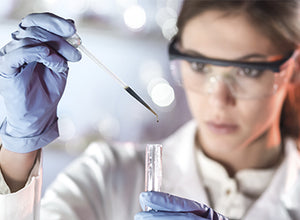 image shows that doctor is testing something